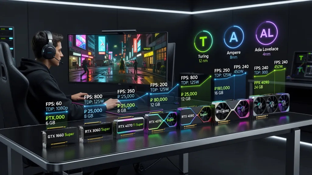 Линейка видеокарты NVIDIA GeForce: сравнение моделей, цен и производительности