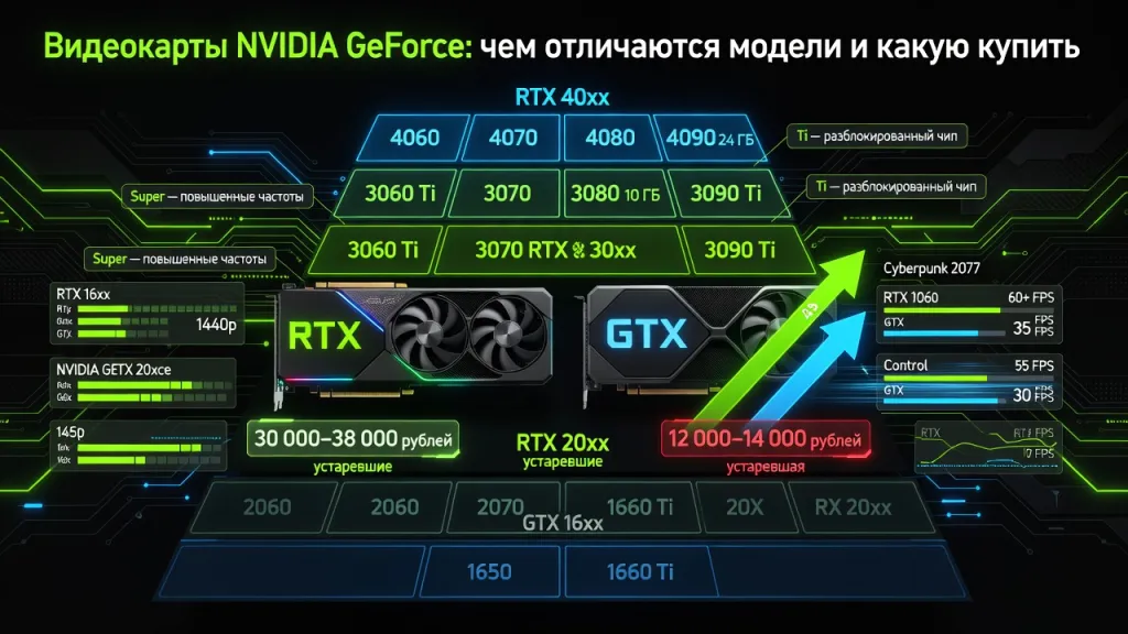 Видеокарты NVIDIA GeForce: чем отличаются модели и какую купить